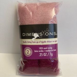 6 Dimensions FeltWorks 100% Wool Roving 0.25oz Pastel Pink Rhubarb Crafts